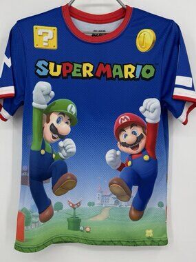 Nintendo Super Mario & Luigi Jersey T-Shirt Boy's size 10-12